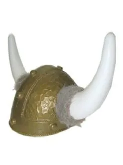 Viking Helm Goud Met Bont
