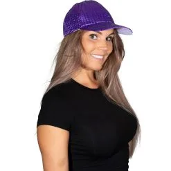 Pailletten Cap Verstelbaar, Paars